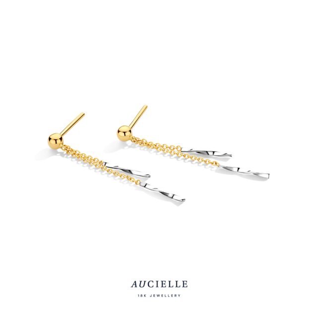 AE0308l Oorslingers 18ct geel & witgoud