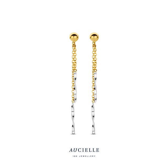 AE0308l Oorslingers 18ct geel & witgoud