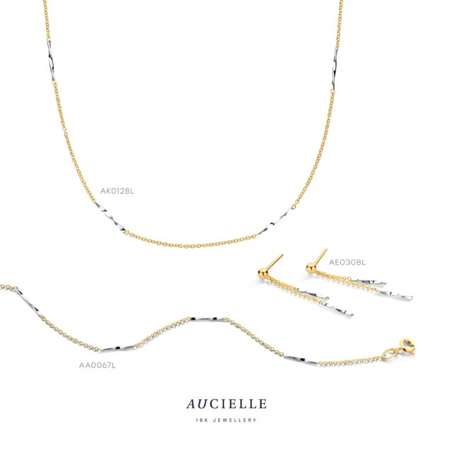 AE0308l Oorslingers 18ct geel & witgoud