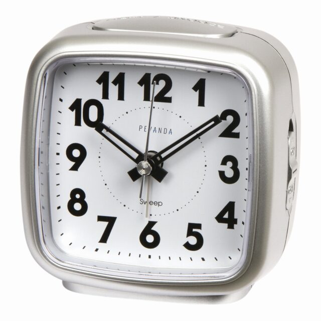 Pevanda wekker met alarm green led light  snooze zilver