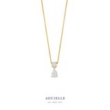 AK9001A/45
Ketting YG round and pear cut LGD 0.900ct 39+2+2+2cm
