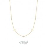 Ak9015a/45 Ketting YG bloem 0.183ct LGD 39+2+2+2cm