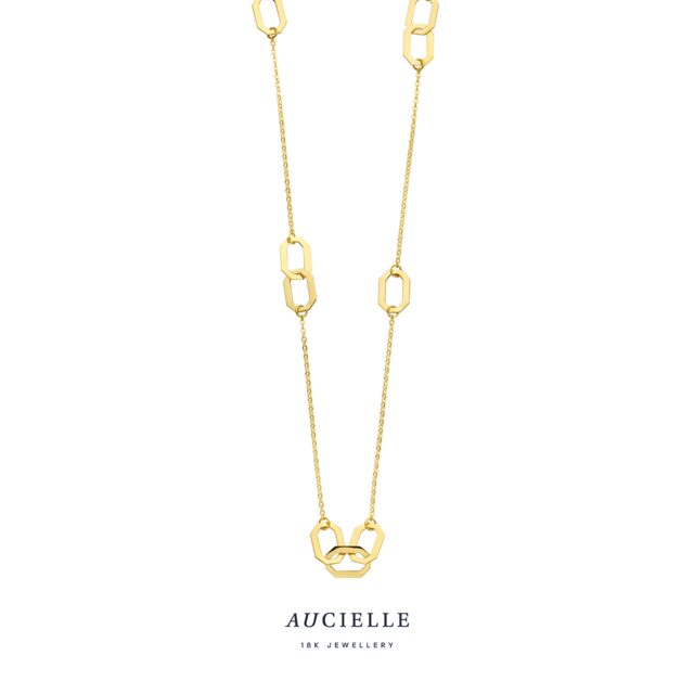 Aucielle ketting ak0002b/45 geelgoud 40+2.5+2.5cm