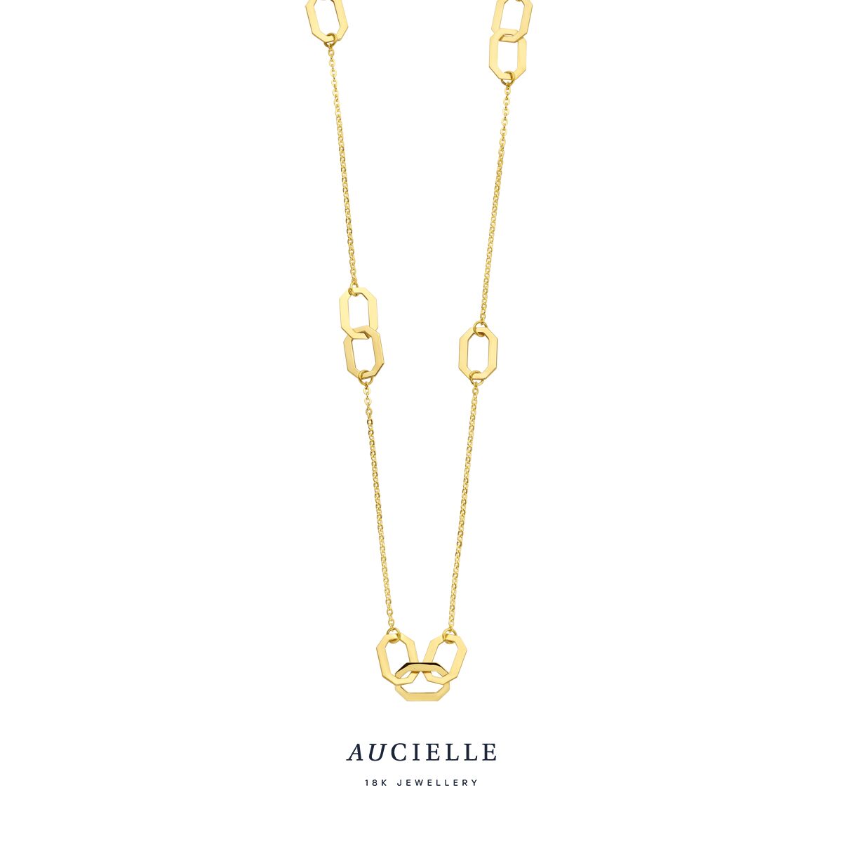 Aucielle ketting ak0002b/45 geelgoud 40+2.5+2.5cm