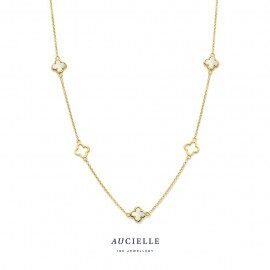 AK0060c/45 ketting geelgouf 18ct parelmoer