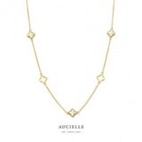 AK0060c/45 ketting geelgouf 18ct parelmoer