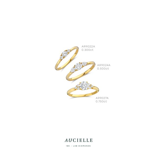 AR9022A
Ring YG trilogie rond LGD 0,300ct