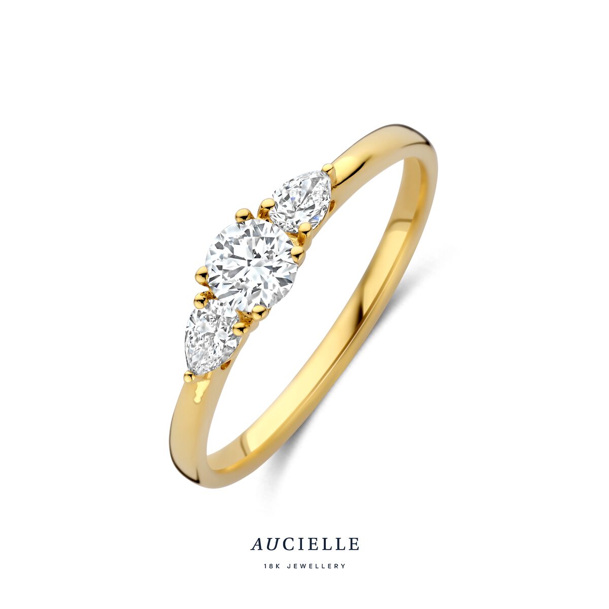 AR9024A
Ring YG round and pear trilogie LGD 0,500ct