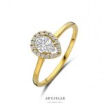 AR0104C ring geelgoud 18ct peer  zirconium