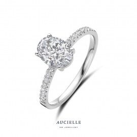 AR0074W ring witgoud ovaal zirconium