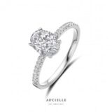AR0074W ring witgoud ovaal zirconium