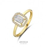 AR0103C ring 18ct  geelgoud zirconium