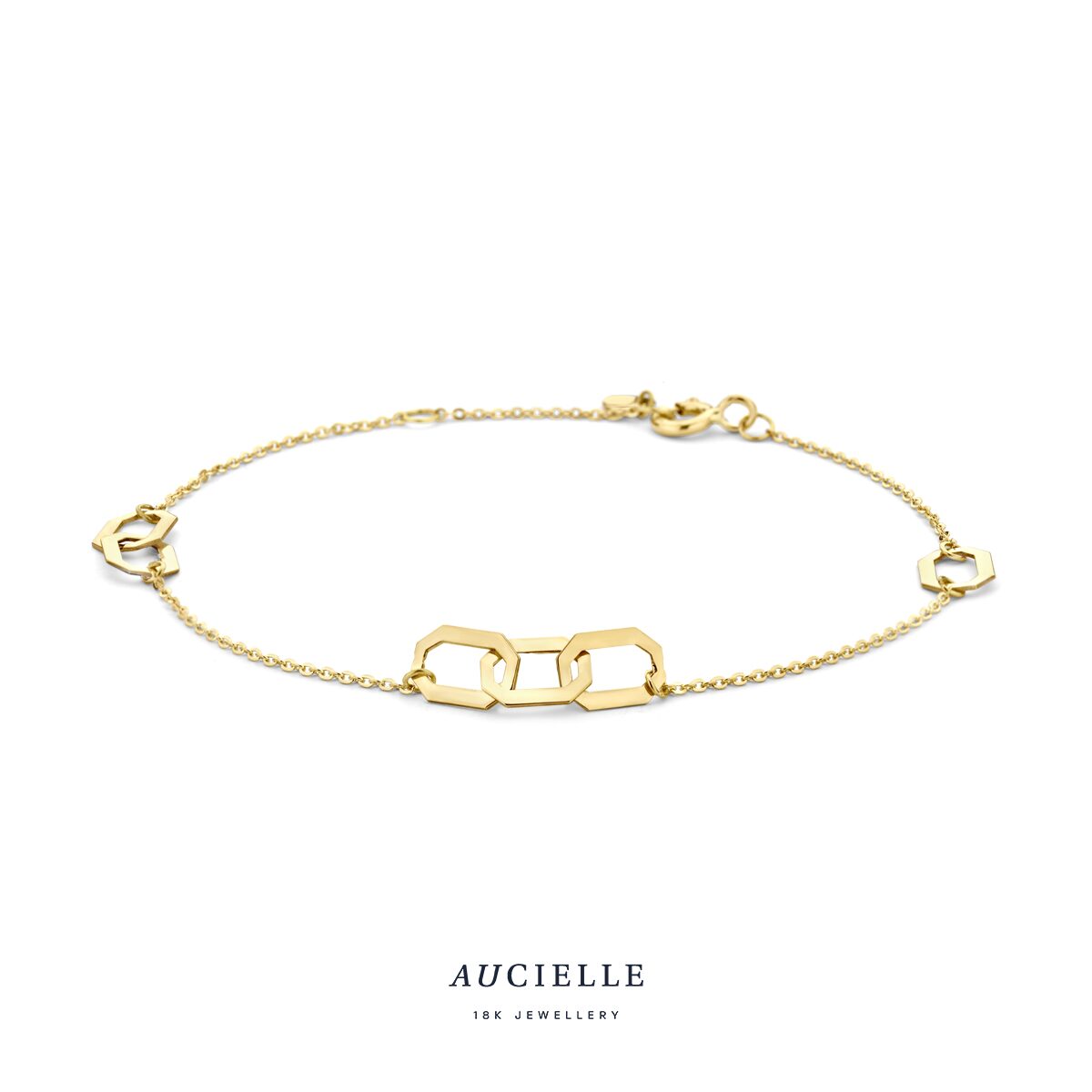 Aucielle armband AA0002B geelgoud 16+2cm