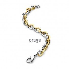 AW348 Orage armband staal bicolor geel  