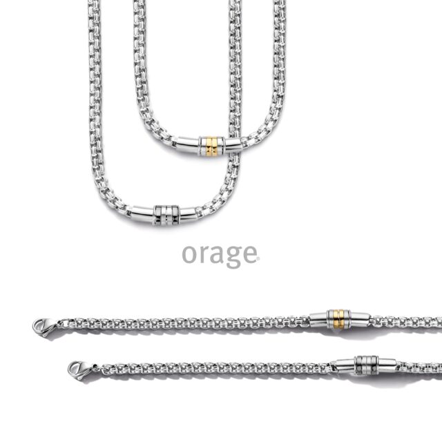 Orage armband heren staal zwart