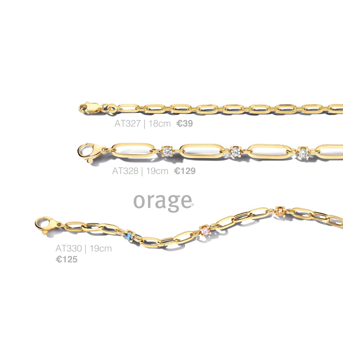 AT 327 Orage armband  verguld geel