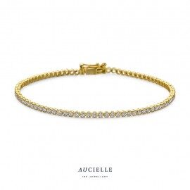 AA0043C/18 armband geelgoud zirconium 18cm