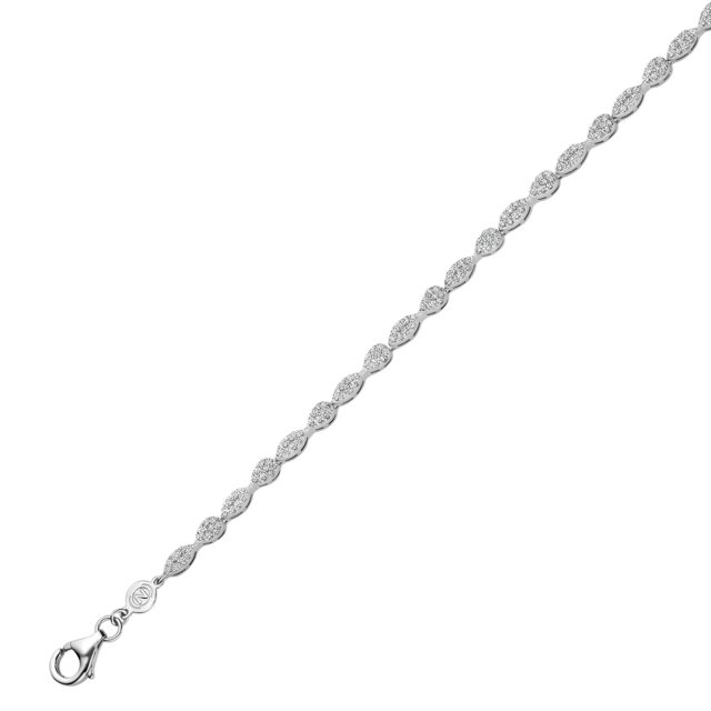 n4a60  Zilveren armband met zirconium