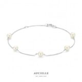 AA0023G/18 Armband Witgoud met parels