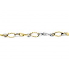 Emotions PB1381BB geel & wit goud 18ct  1 schakel met briljant 0.240ct