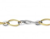Emotions PB1381BB geel & wit goud 18ct  1 schakel met briljant 0.240ct