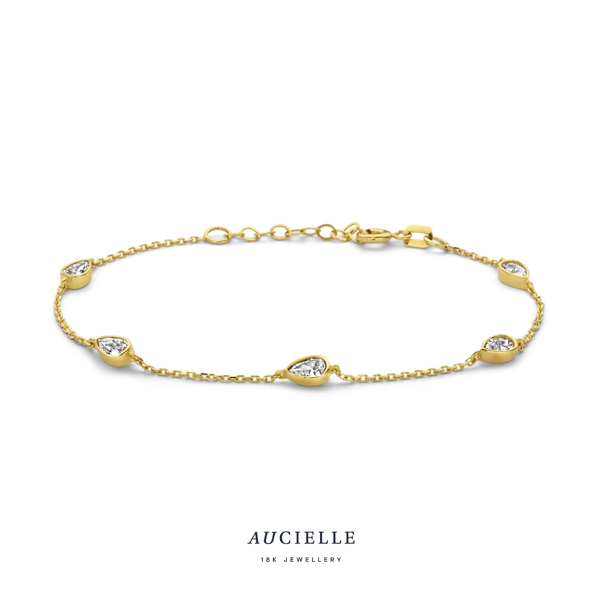 Aucielle AA0008c armband 18ct geelgoud met zirconium