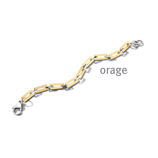 Orage armband staal bicolor geel