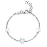Naiomy Princess zilveren armband vlinder parelmoer blauw