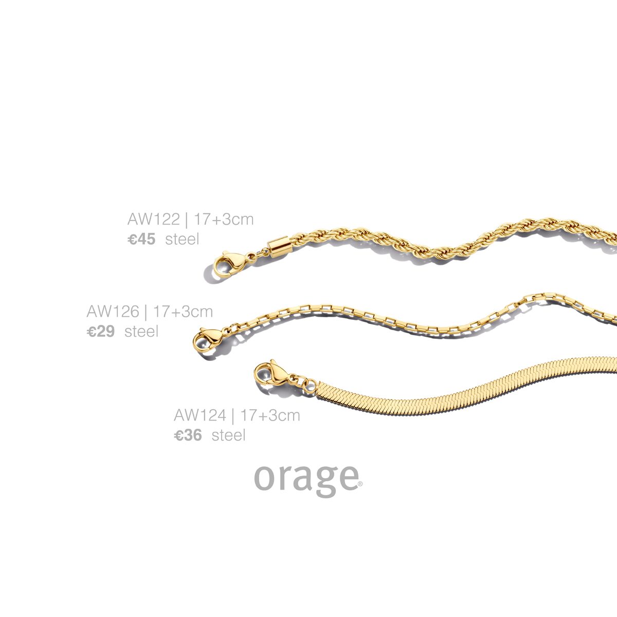 Orage aw124 staal geel lengte 17+3cm