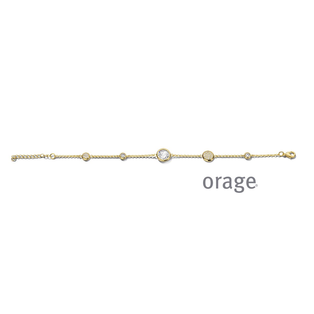 Orage armband AW176 verguld geel zirconium 