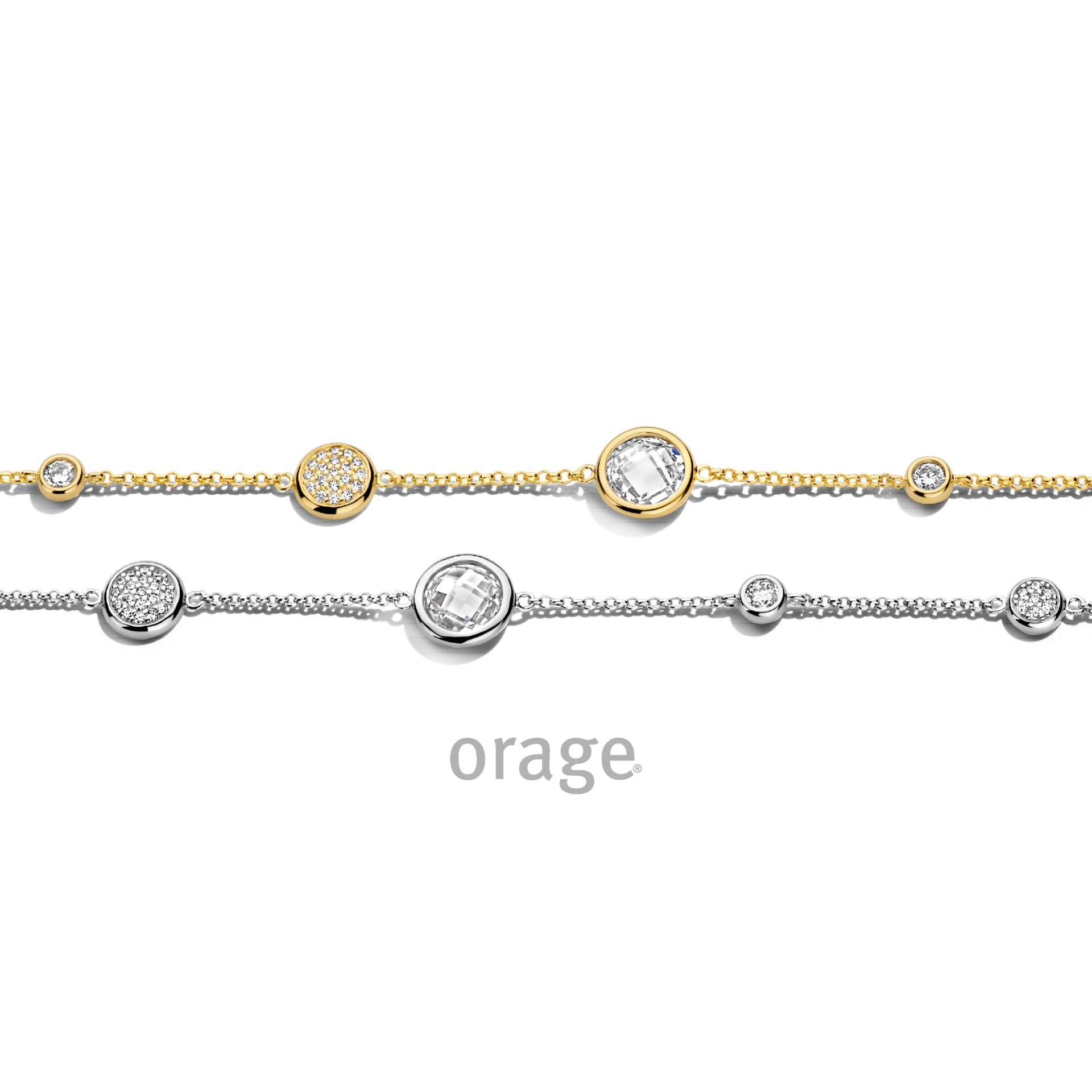 Orage armband AW176 verguld geel zirconium 