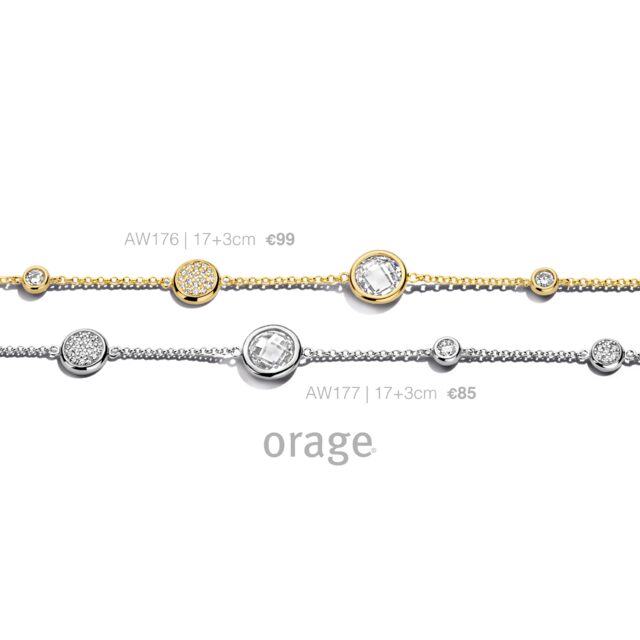 Orage armband AW176 verguld geel zirconium 
