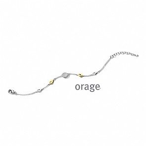 BB065 Armband 925 rh cz bicolor geel