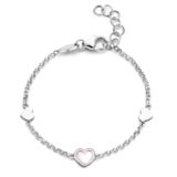 Naiomy Princess zilveren armband hartje parelmoer roze 