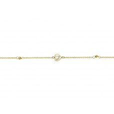You and Me armband geelgoud parelmoer hartje 18cm