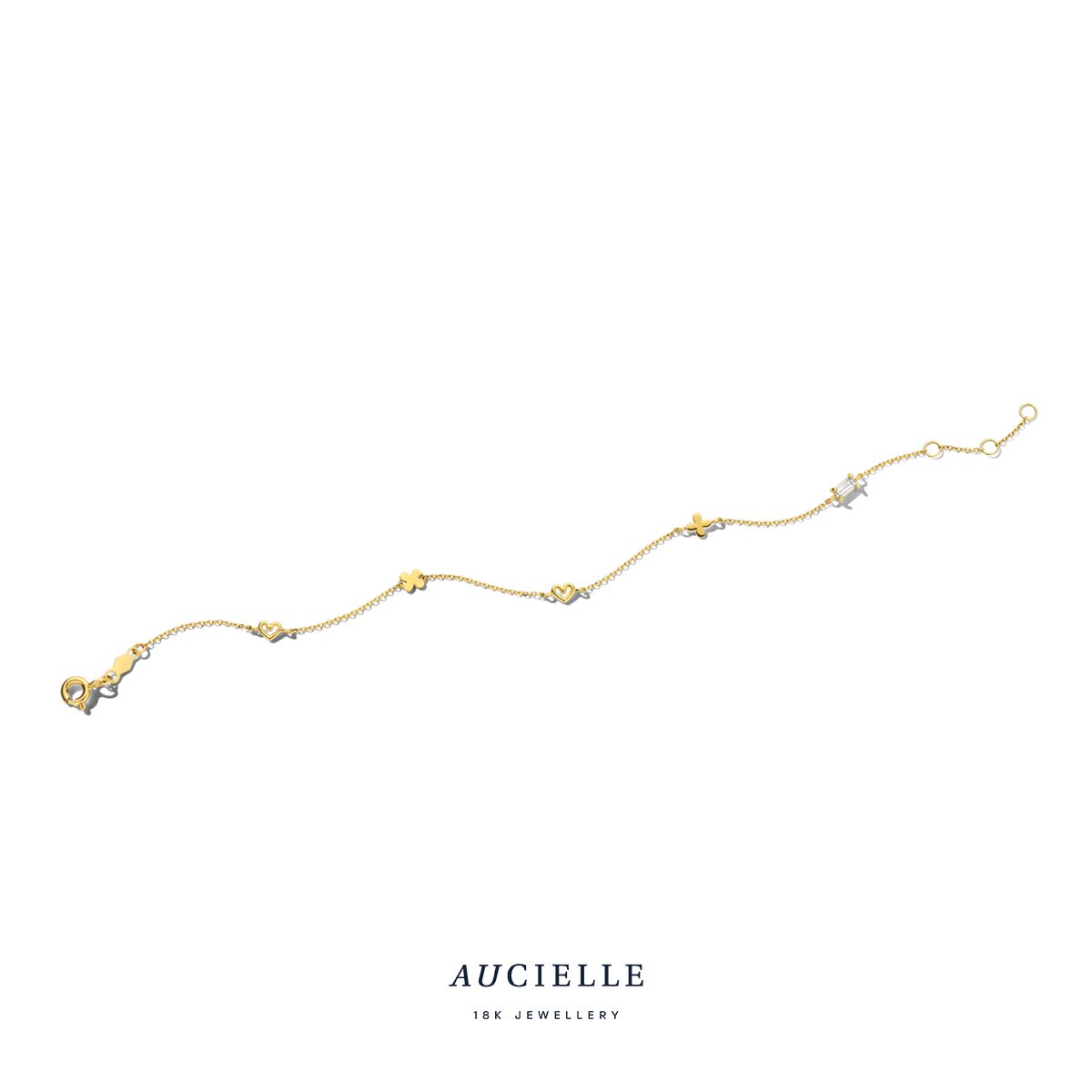 AA0057C/18 armband geelgoud 18ct  16+1+1 cm