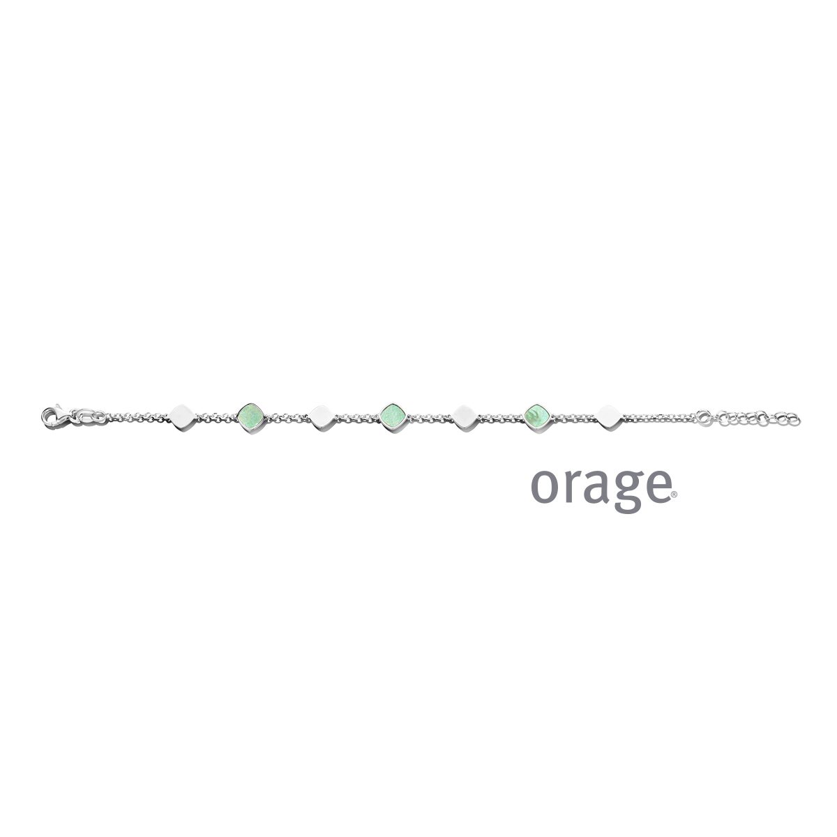 Orage zilver armband groen parelmoer