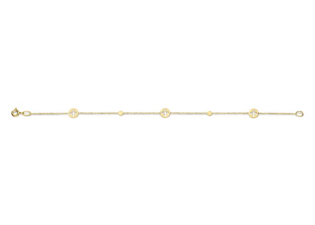You and Me Y2237  armband geelgoud  klavertjes 4