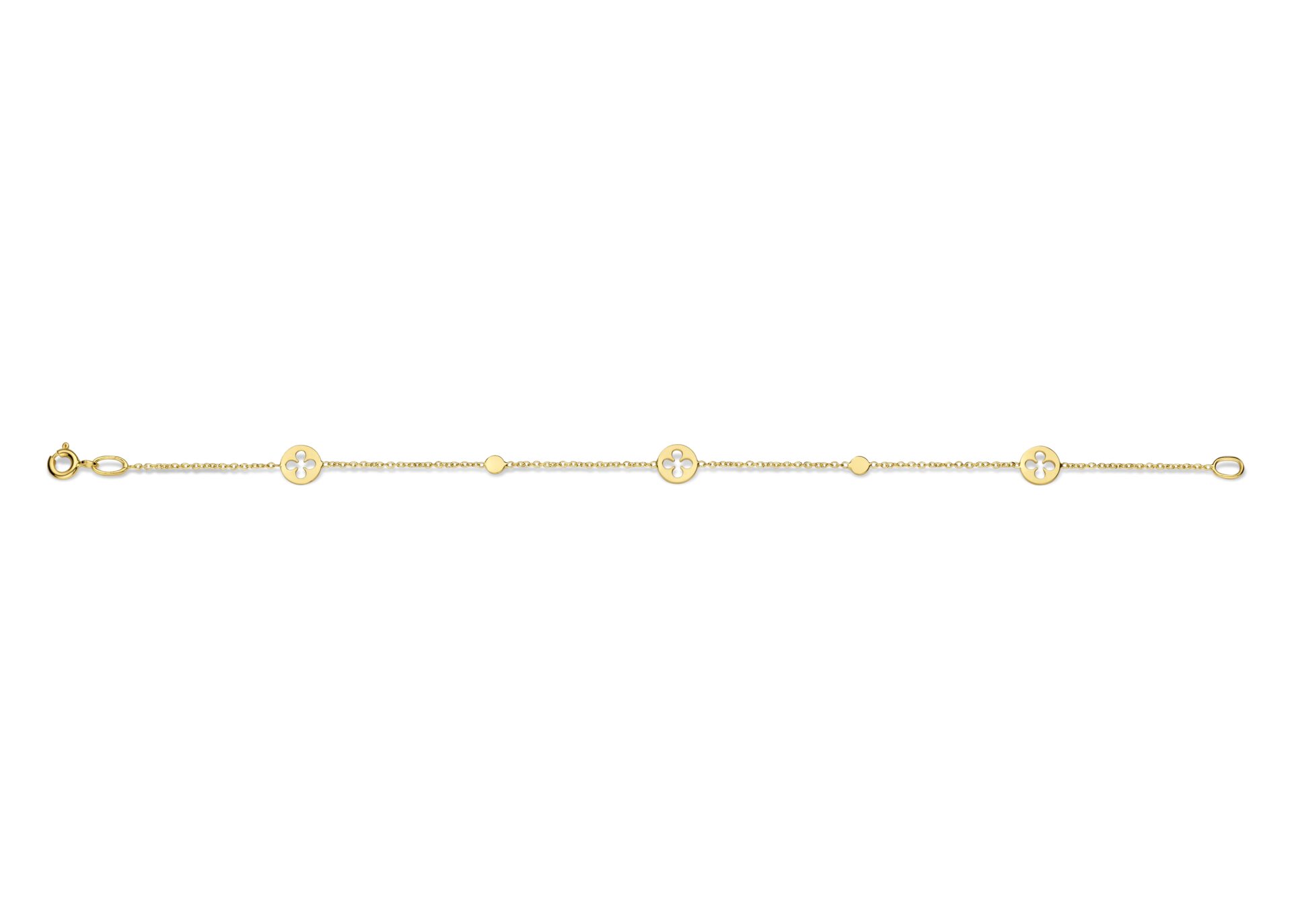 You and Me Y2237  armband geelgoud  klavertjes 4