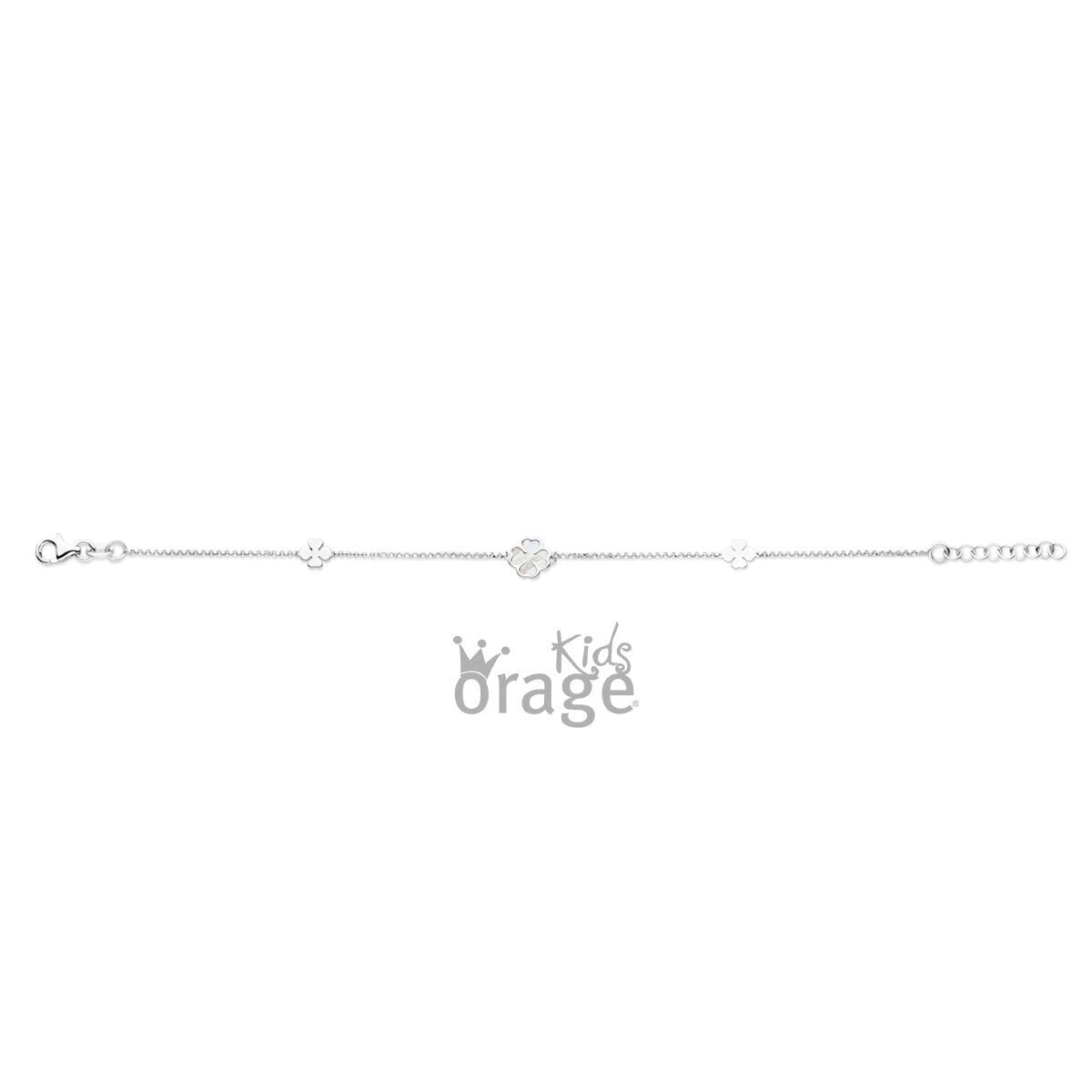  K2554 Orage kids zilveren armband klavertje 4 parelmoer