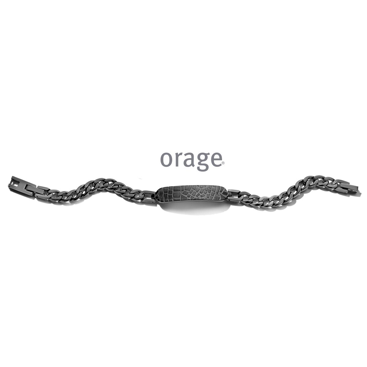 Orage armband heren staal zwart 21 cm