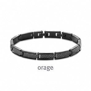 BB098 Armband heren staal zwar