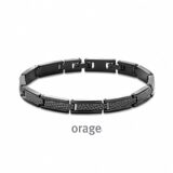 BB098 Armband heren staal zwar