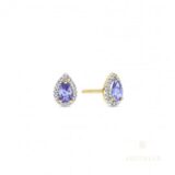 Aucielle oorringen AE0069d18ct geelgoud briljant 0.06ct +0.4ct tanzanite
