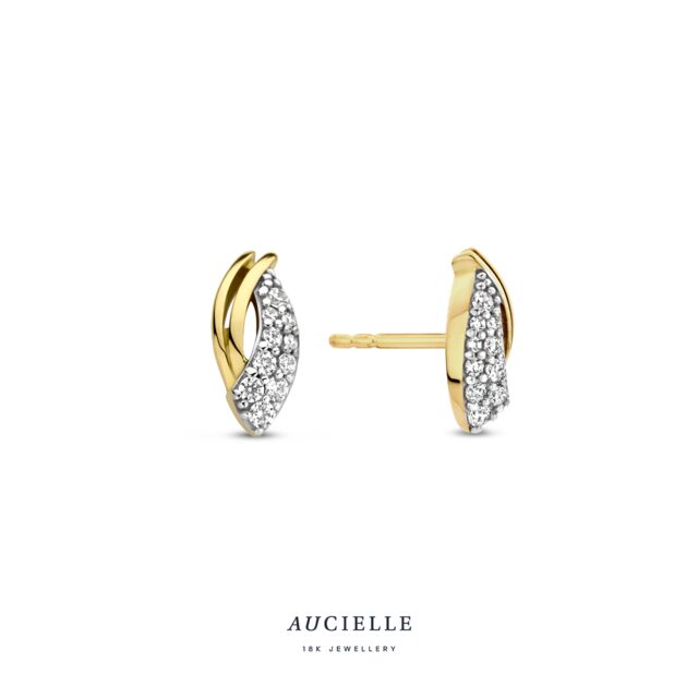 Aucielle oorringen AE0033C 18ct geelgoud zirconium