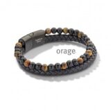 AW359 armband leder zwart staal 21cm