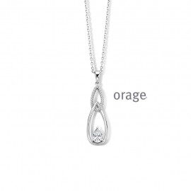 AS332 Ketting zilver met hange zirconium