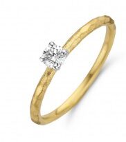 Emotions ring E506  wit en geelgoud 18ct met briljant0.200ct