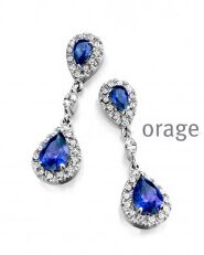 Orage oorslingers entourage zilver blauw & zirconuim