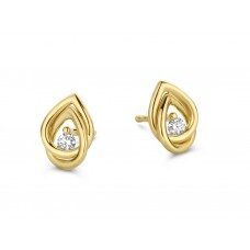 Y1253 Geelgouden oorringen 18ct briljant 0.07 ct